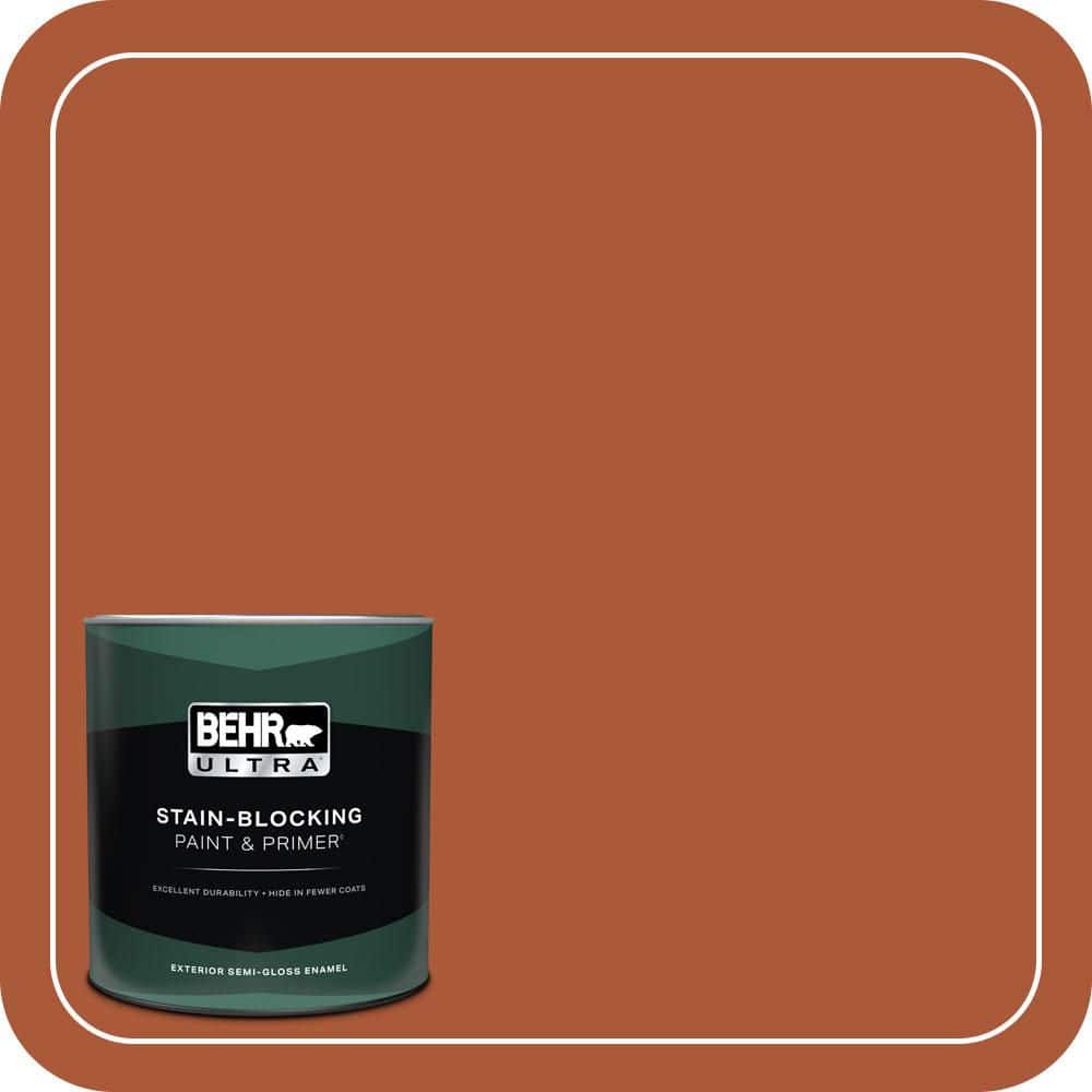BEHR ULTRA 1 qt. #S-H-220 Summer Heat Semi-Gloss Enamel Exterior Paint & Primer