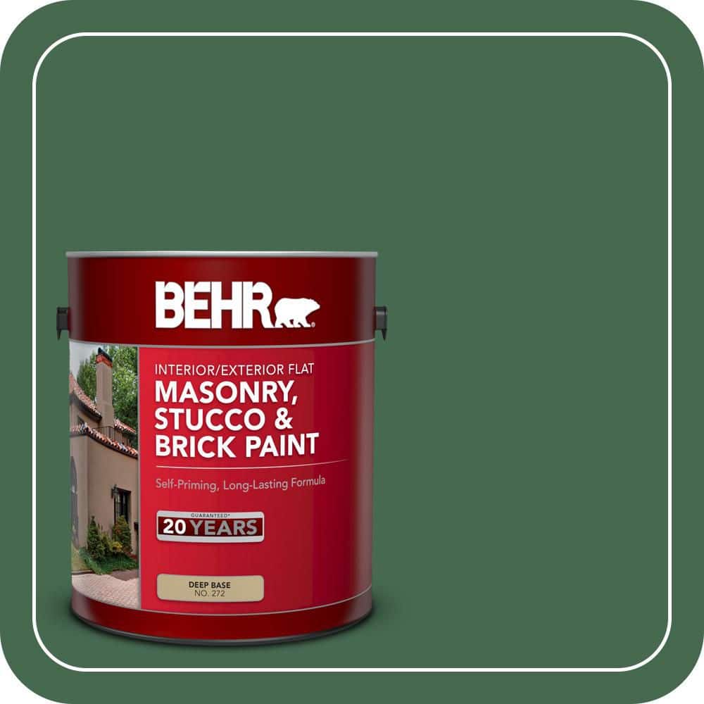 BEHR 1 gal. #M410-7 Perennial Green Flat Interior/Exterior Masonry, Stucco and Brick Paint (1)