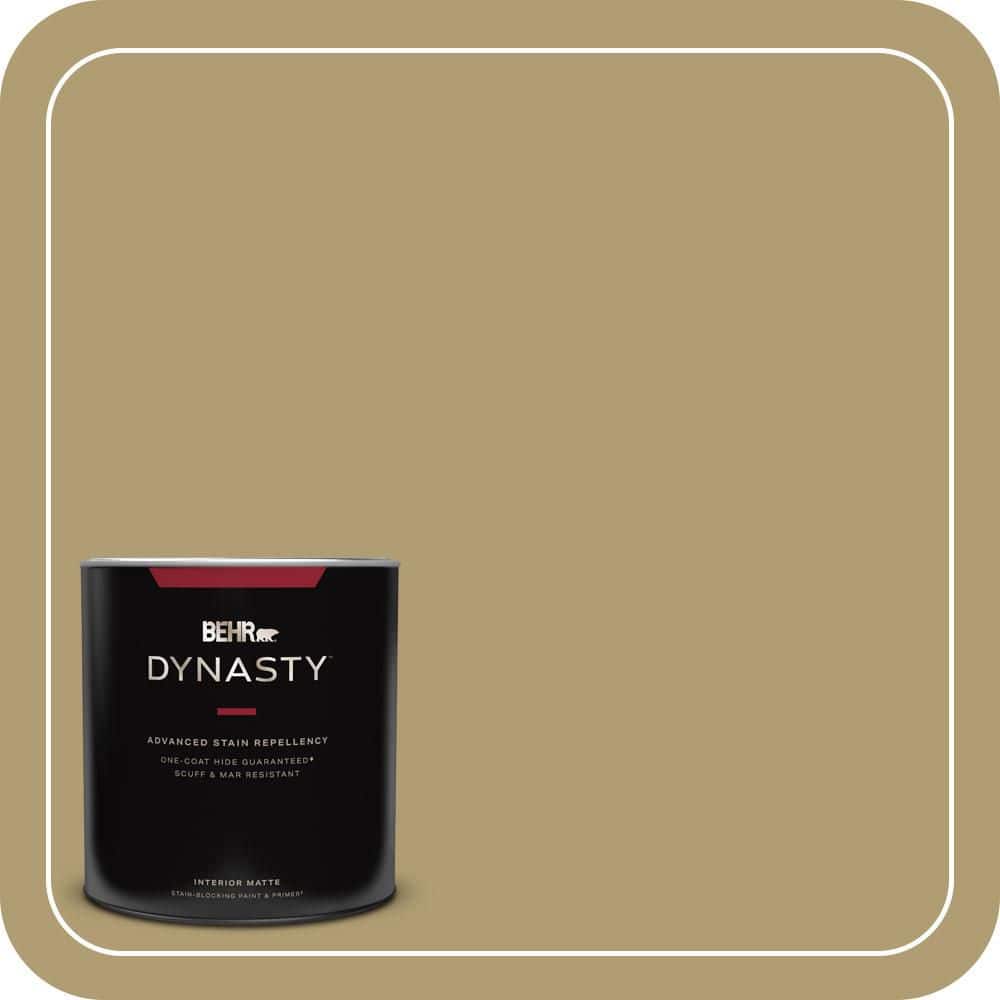 BEHR DYNASTY 1 qt. #QE-36 Golden Sage Matte Interior Stain-Blocking Paint and Primer
