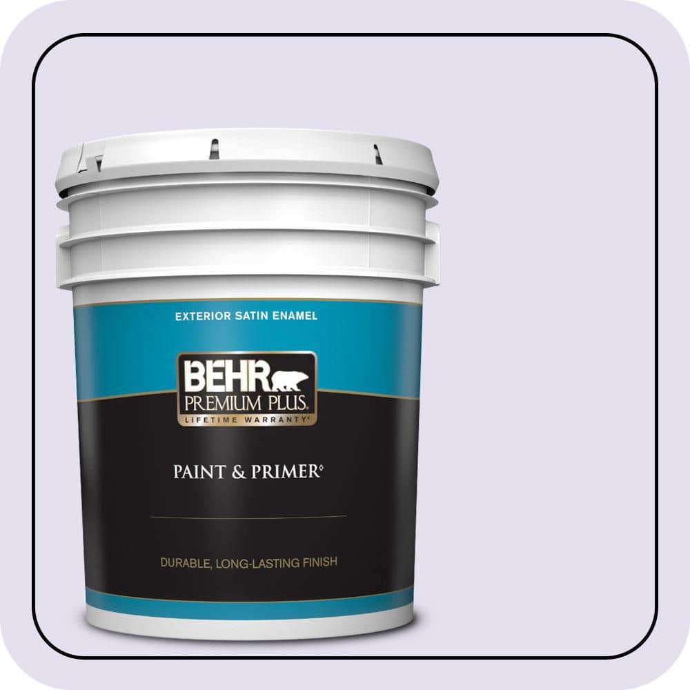 BEHR PREMIUM PLUS 5 gal. #P560-1 Blissful Satin Enamel Exterior Paint & Primer