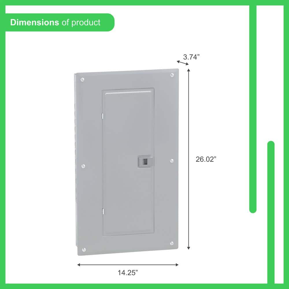 Square D Homeline 125 Amp 20-Space 40-Circuit Indoor Main Lug plug-on neutral Electrical Panel with Cover, Ground Bar (4)
