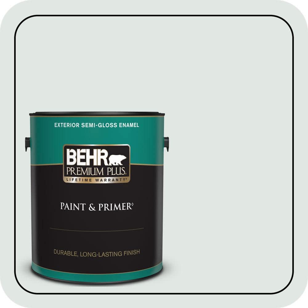 BEHR PREMIUM PLUS 1 gal. #490E-1 Glimmer Semi-Gloss Enamel Exterior Paint & Primer