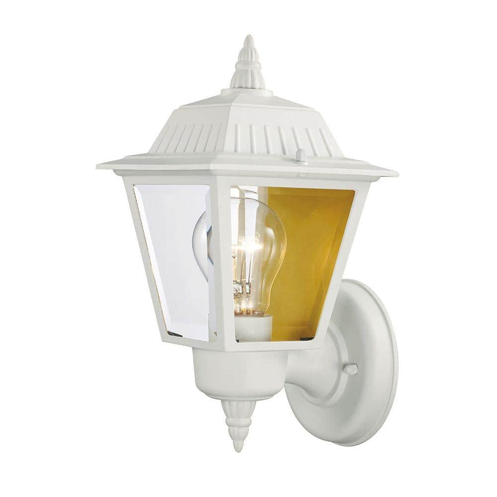 PRIVATE BRAND UNBRANDED 13.5 in. 1-Light White Outdoor Wall Light Fixture with Clear Glass (3)