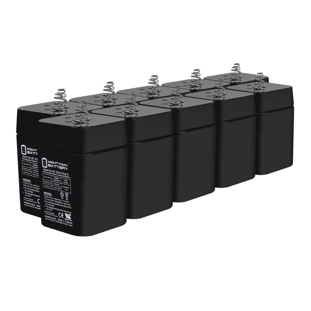 MIGHTY MAX BATTERY 6V 5AH SLA Replacement Battery Compatible with Brinkmann Lantern - 10 Pack (1)