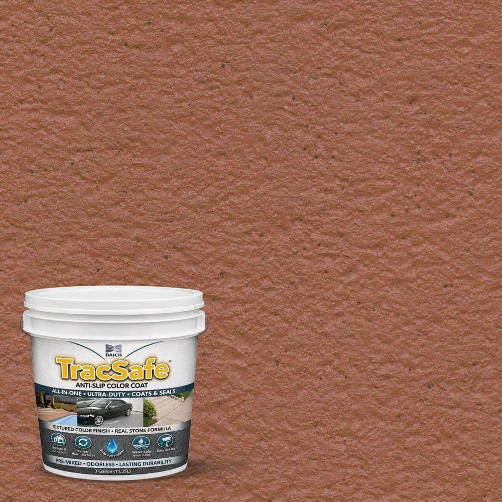 DAICH TracSafe All-In-One 3 Gal. Terra Cotta Matte Anti-Slip Color Coat Interior/Exterior Concrete Porch & Floor Paint (1)