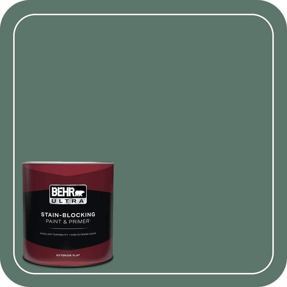 BEHR ULTRA 1 qt. #S420-6 Pine Brook Flat Exterior Paint & Primer