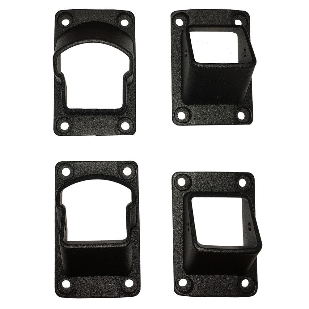 Weatherables Stanford Textured Black Aluminum Stair Railing Bracket Kit 4-Piece (1)
