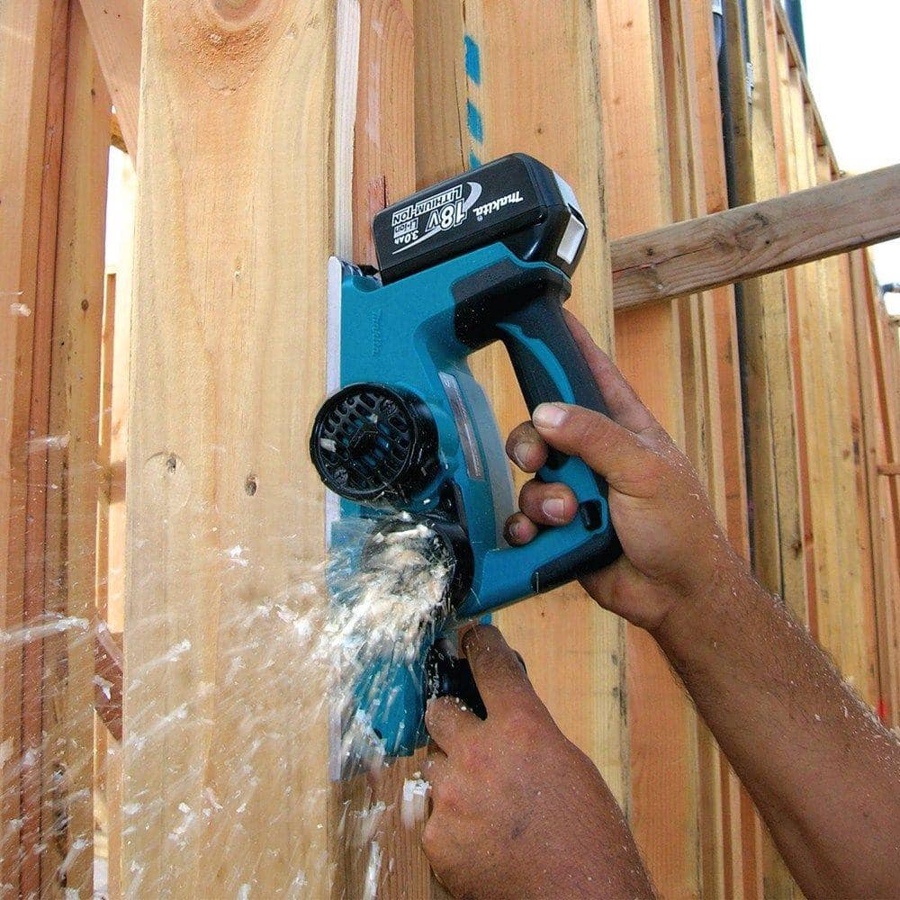 Makita 18V LXT Lithium-Ion 3-1/4 in. Cordless Planer with 18V 6-1/2 in. LXT Sub-Compact Lithium-Ion Brushless Circular Saw (2)