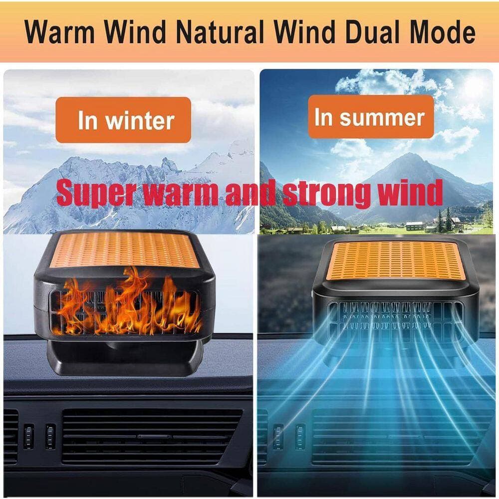 Aoibox 200-Watt Black Portable Indoor/Outdoor Electric Space Heater with 360° Rotary for Car Windshield Defrosting and Cooling (3)