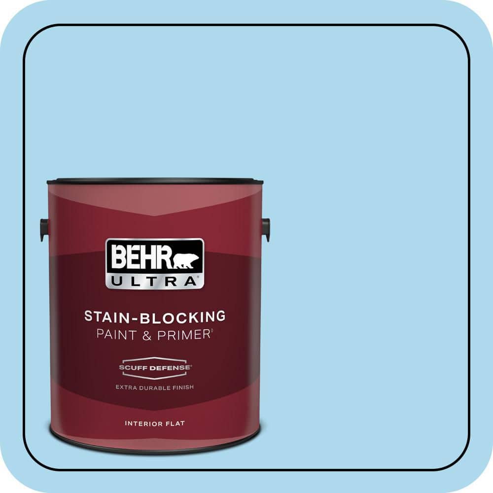 BEHR ULTRA 1 gal. #540A-3 Blue Feather Extra Durable Flat Interior Paint & Primer (1)