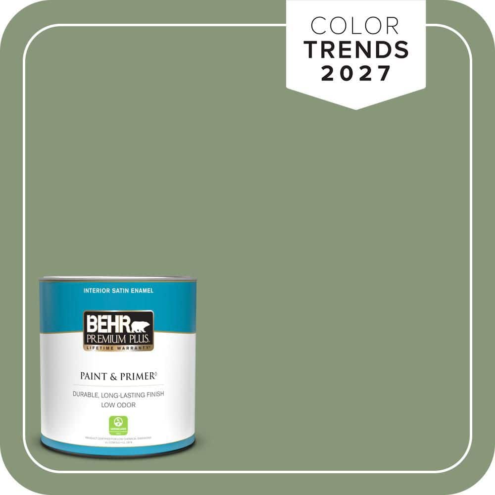 BEHR PREMIUM PLUS #S390-5 Laurel Tree Enamel Low Odor & Primer (4)