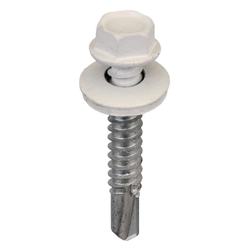 Acorn Hardware #14 1-1/2 in. Metal to Metal Hex Head Screws in White (Bag of 250)