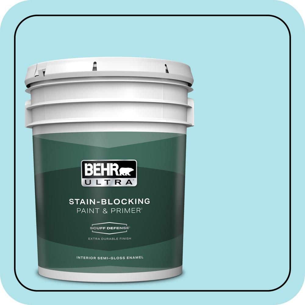 BEHR ULTRA 5 gal. #P480-2 Crystal Falls Extra Durable Semi-Gloss Enamel Interior Paint & Primer