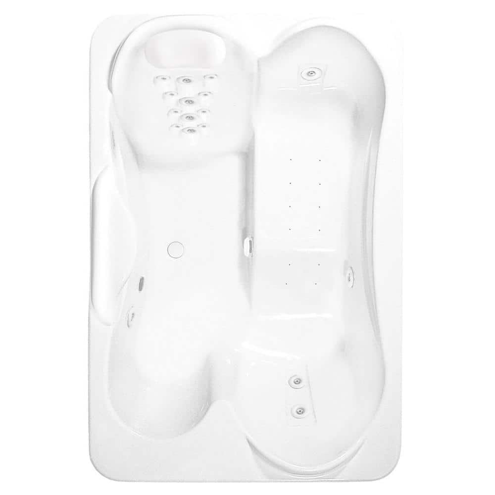 Aquatic Infinity 5 - 72 in. Acrylic Center Drain Rectangle Drop-In Air Bath/Whirlpool Bathtub with Heater in White (1)