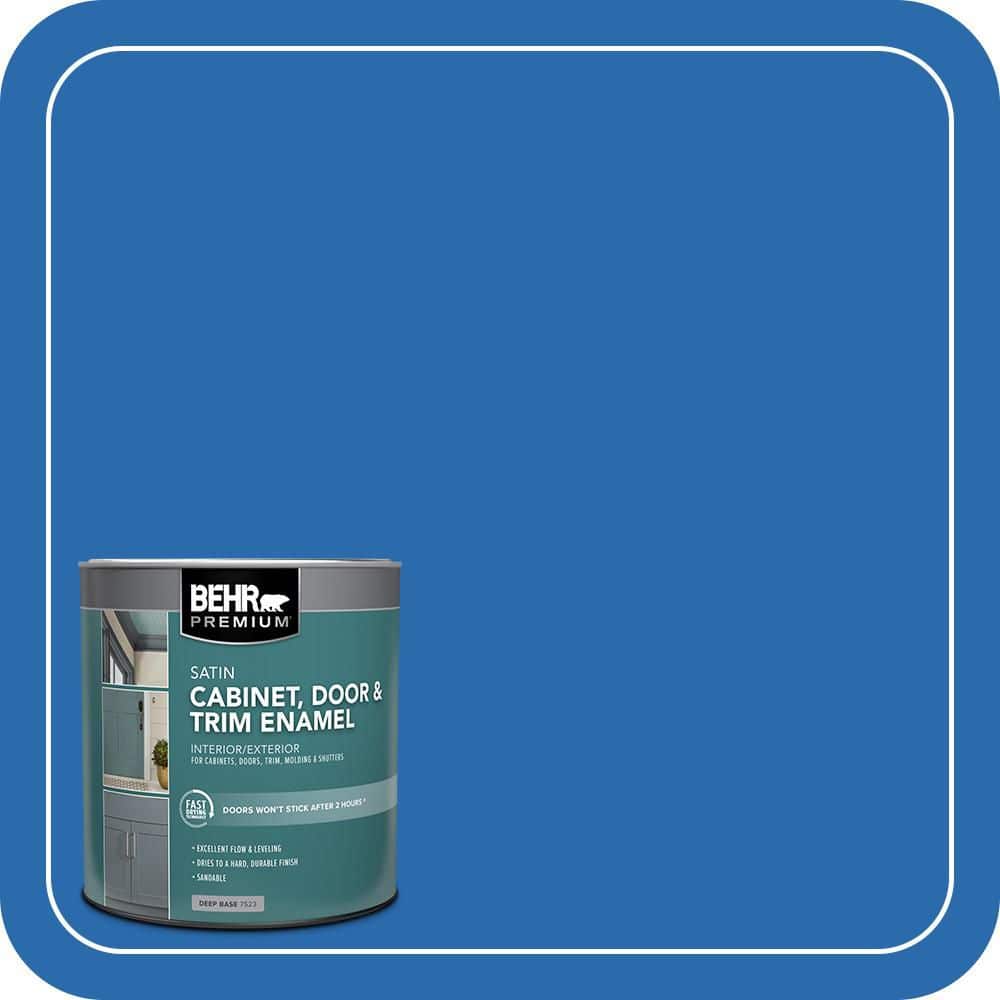 BEHR PREMIUM 1 qt. #MQ4-24 Electric Blue Satin Enamel Interior/Exterior Cabinet, Door & Trim Paint