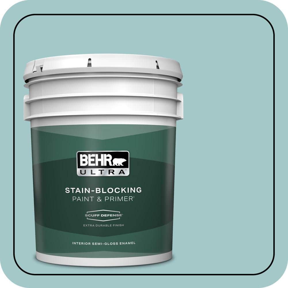 BEHR ULTRA 5 gal. #PPU13-10 Ocean Boulevard Extra Durable Semi-Gloss Enamel Interior Paint & Primer