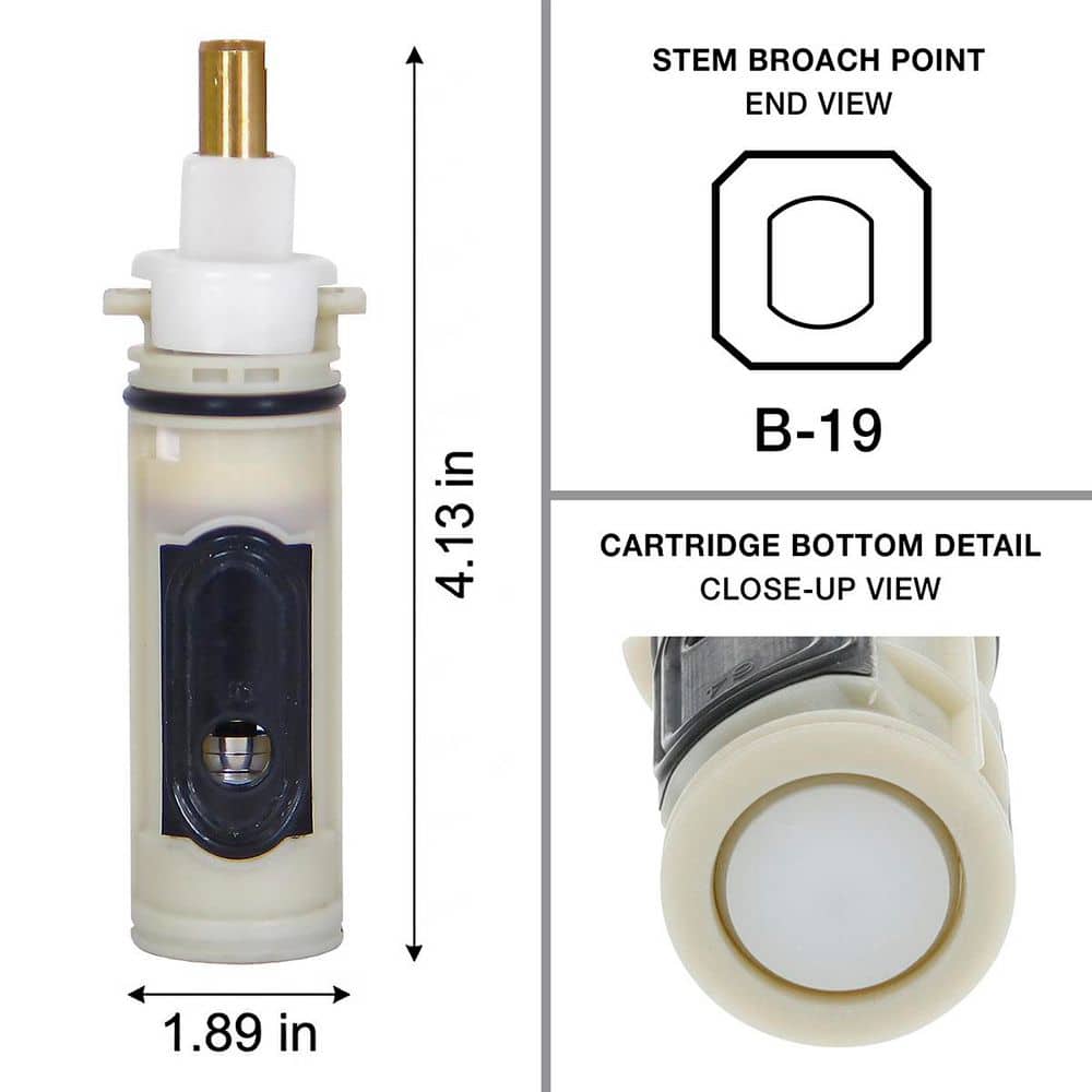Everbilt 4 1/8 in. B-19 Broach Single Lever Cartridge for Moen Replaces 1222 Posi-Temp (2)