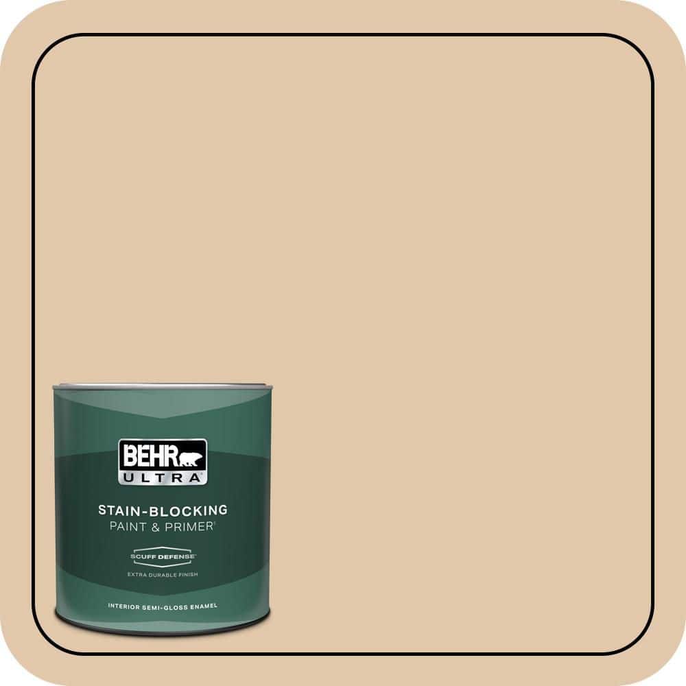 BEHR ULTRA 1 qt. #MQ2-08 Irish Cream Extra Durable Semi-Gloss Enamel Interior Paint & Primer