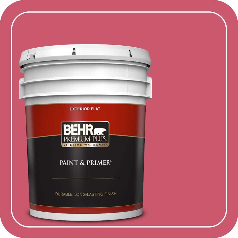 BEHR PREMIUM PLUS 5 gal. #T11-15 Pinkelicious Flat Exterior Paint & Primer