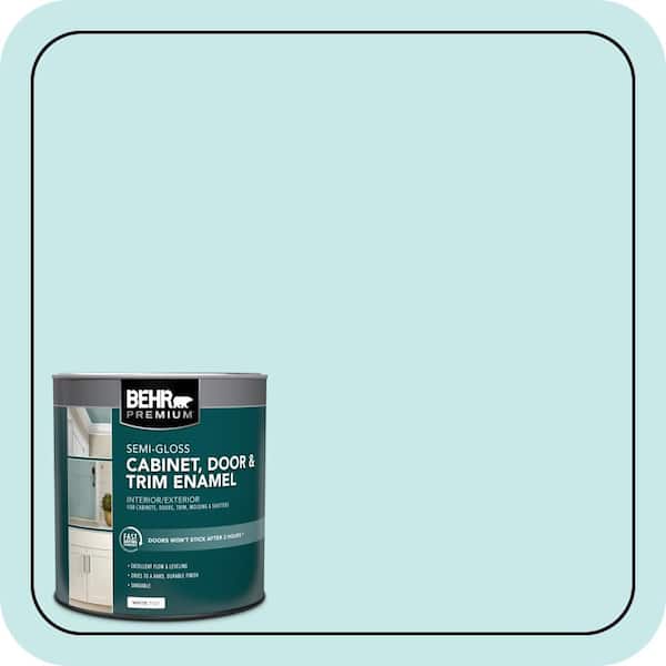 BEHR PREMIUM 1 qt. #M460-1 Tahitian Sky Semi-Gloss Enamel Interior/Exterior Cabinet, Door & Trim Paint (2)