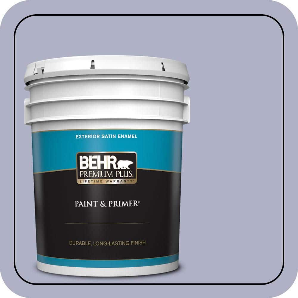 BEHR PREMIUM PLUS 5 gal. #S560-3 Noble Purple Satin Enamel Exterior Paint & Primer