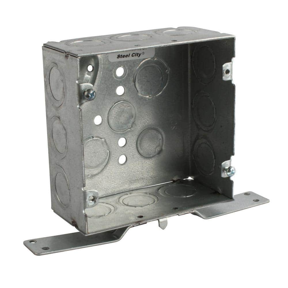 Steel City 1-Gang 3 in. 2 in. 2-1/4 in. 10.5 cu. in. Pre-Galv Steel Gangable (OW) Switch Box with Beveled Corners (72171CV1234-25R)