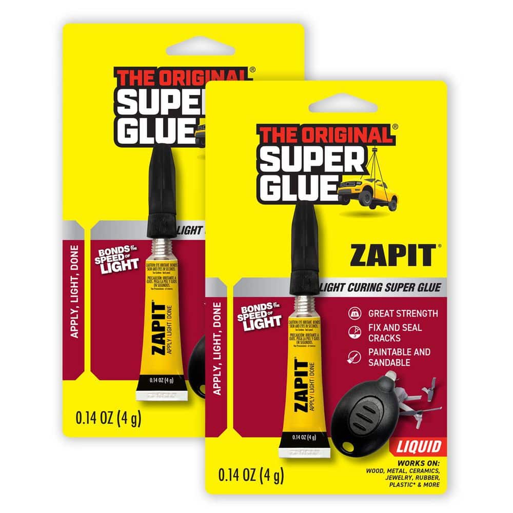 Super Glue ZAP IT 4 gr. Yellow Light Curing Instant Adhesive (2-Pack)