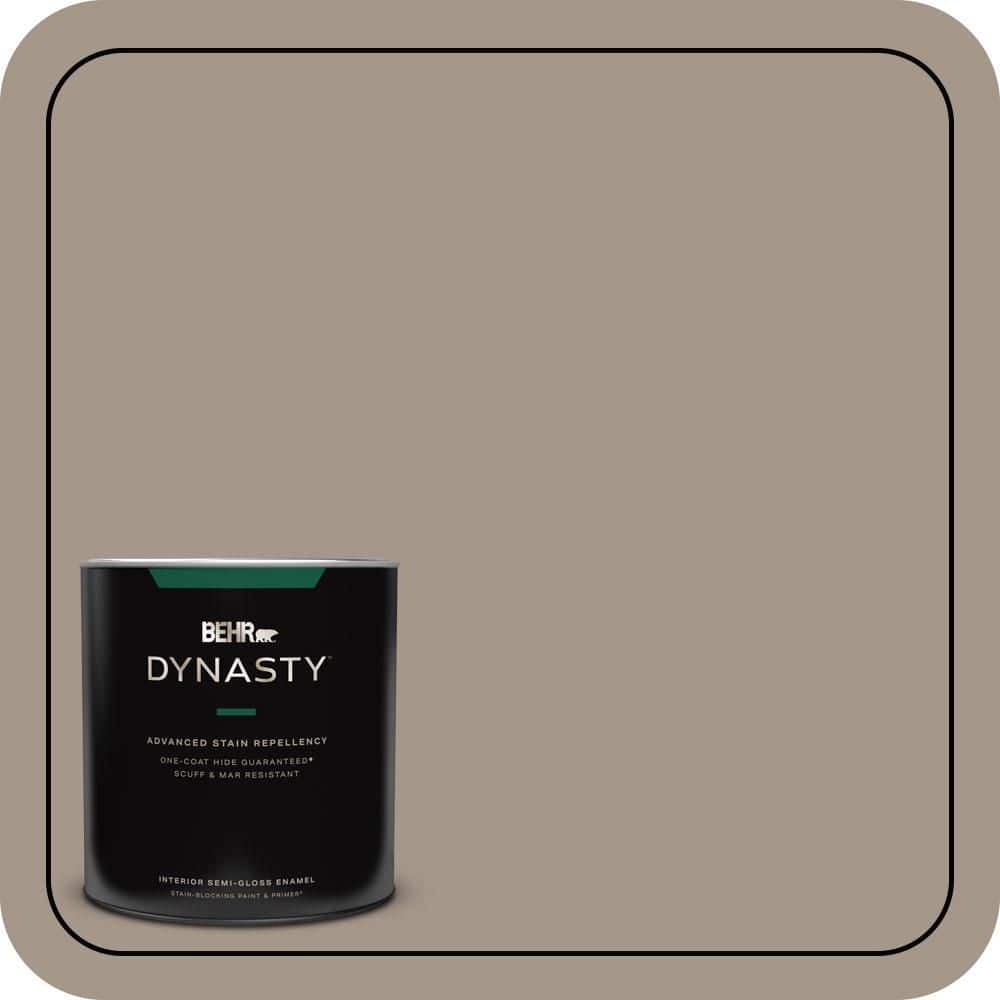 BEHR DYNASTY 1 qt. #PPU5-07 Studio Taupe One-Coat Hide Semi-Gloss Enamel Interior Stain-Blocking Paint and Primer