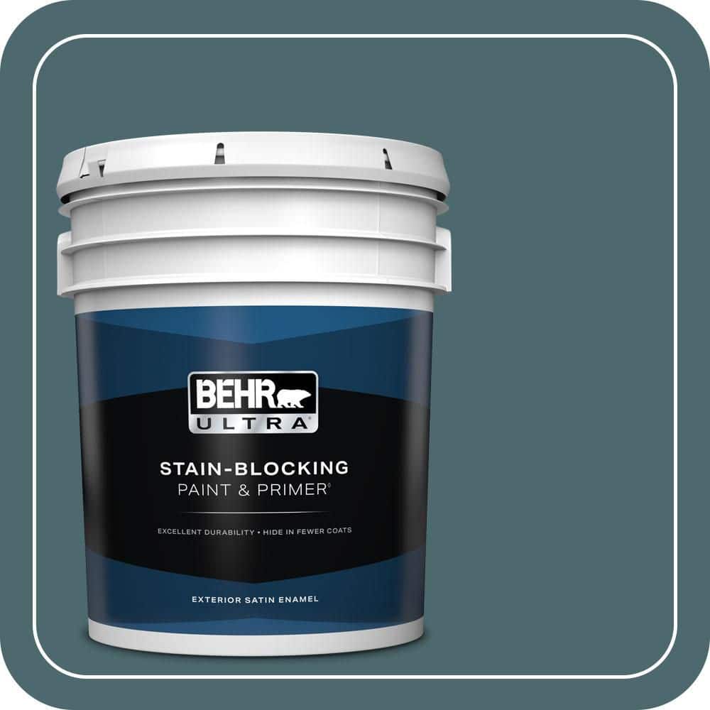 BEHR ULTRA 5 gal. #510F-6 Solitude Satin Enamel Exterior Paint & Primer