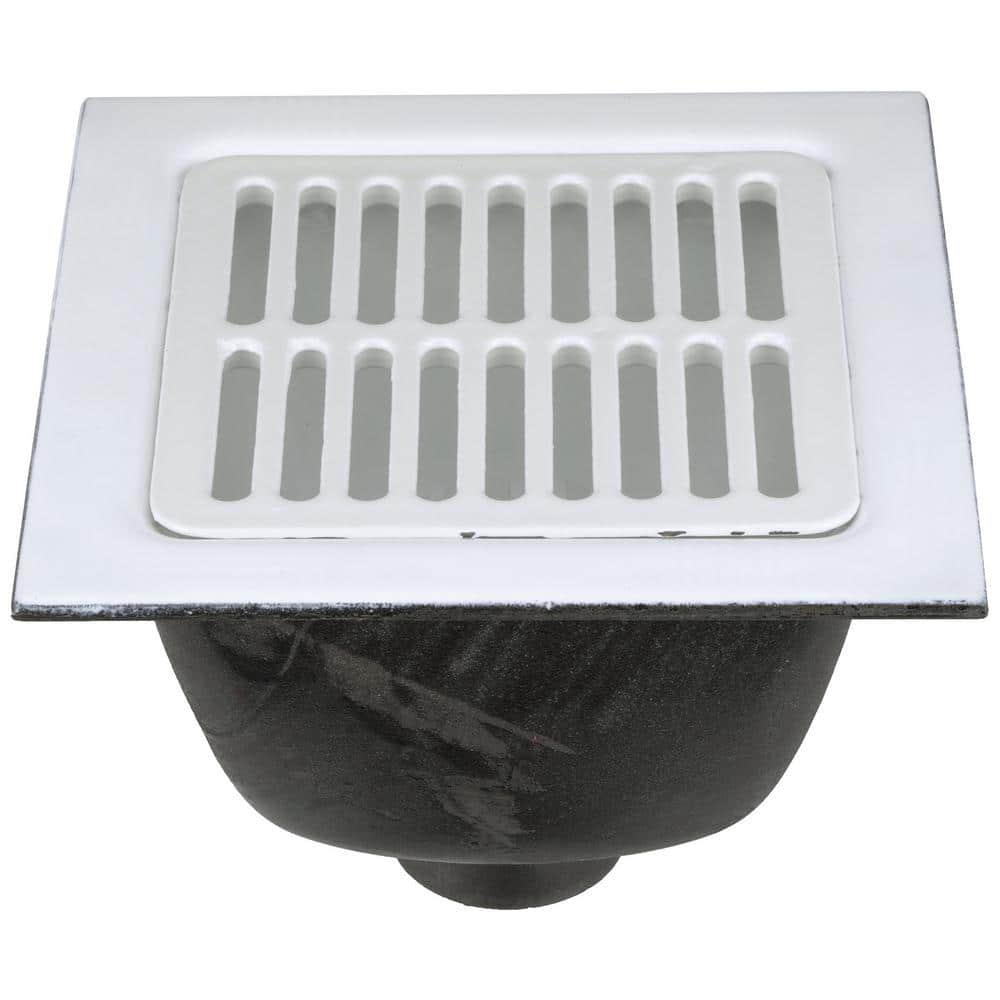 Zurn 12 in. x 12 in. Acid Resisting Enamel Coated Floor Sink with 3 in. No-Hub Connection and 6 in. Sump Depth (3)