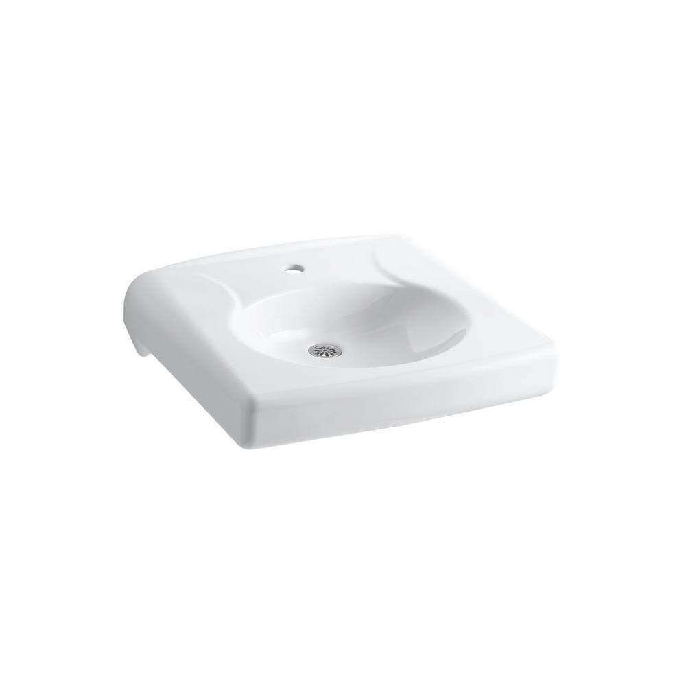 KOHLER Brenham Vessel Sink in White with Single Faucet Hole and No Overflow