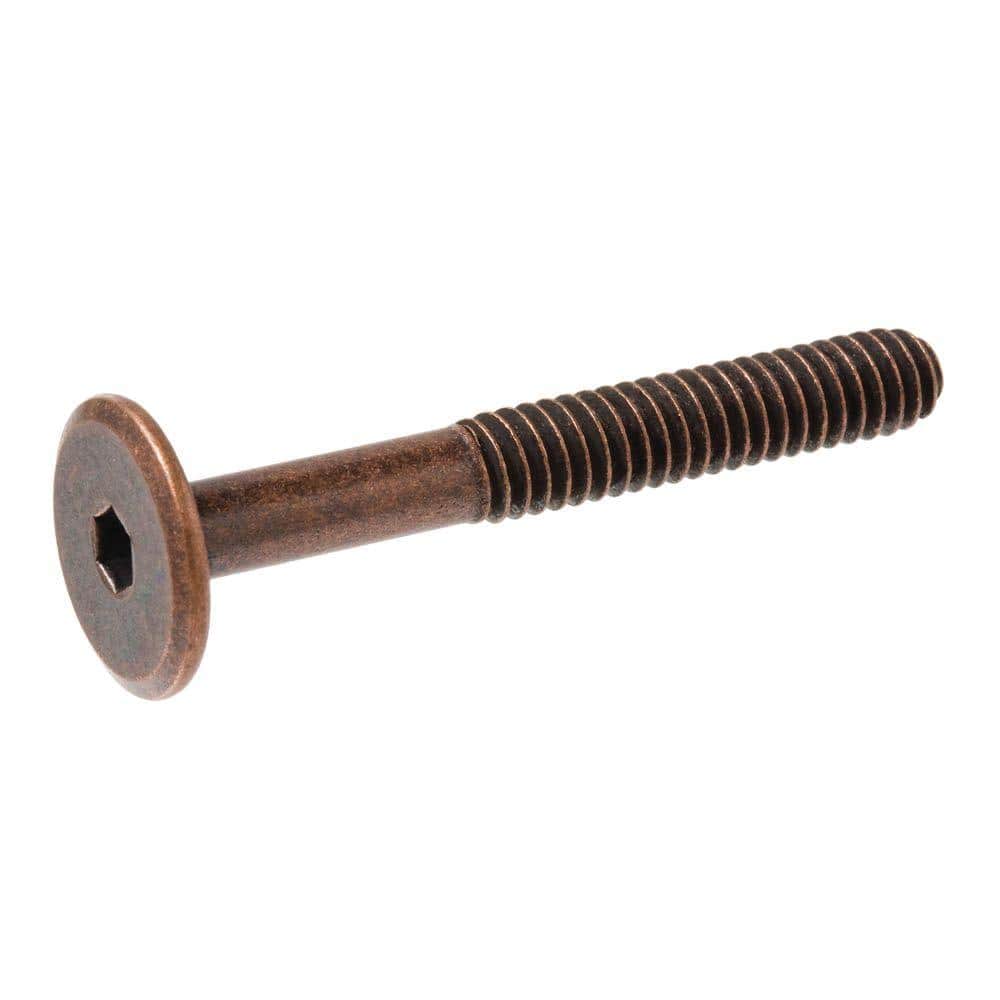 Everbilt 1/4 in.-20 tpi Coarse Antique Brass Steel Hex-Drive Connecting Bolt