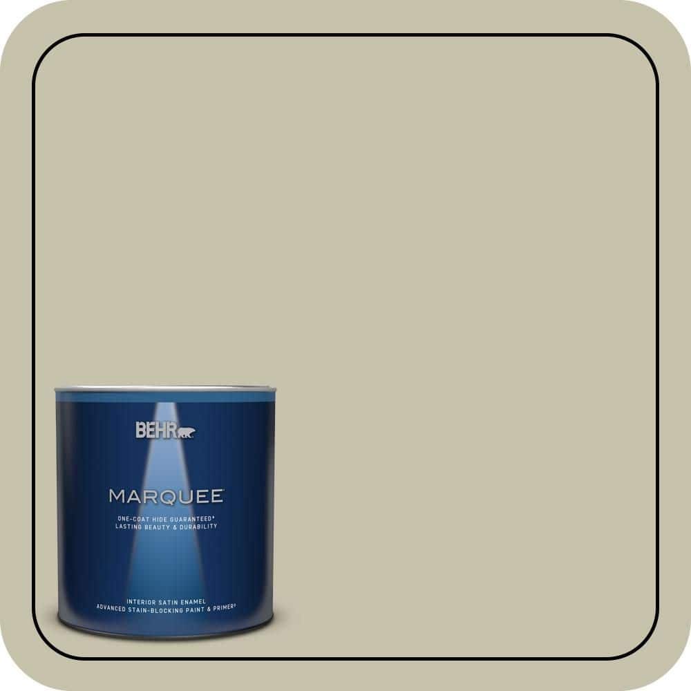 BEHR MARQUEE 1 qt. #PPU9-19 Organic Field Satin Enamel Interior Paint & Primer