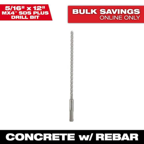 Milwaukee 5/16 in. x 12 in. 4-Cutter SDS-PLUS Carbide Drill Bit (2)