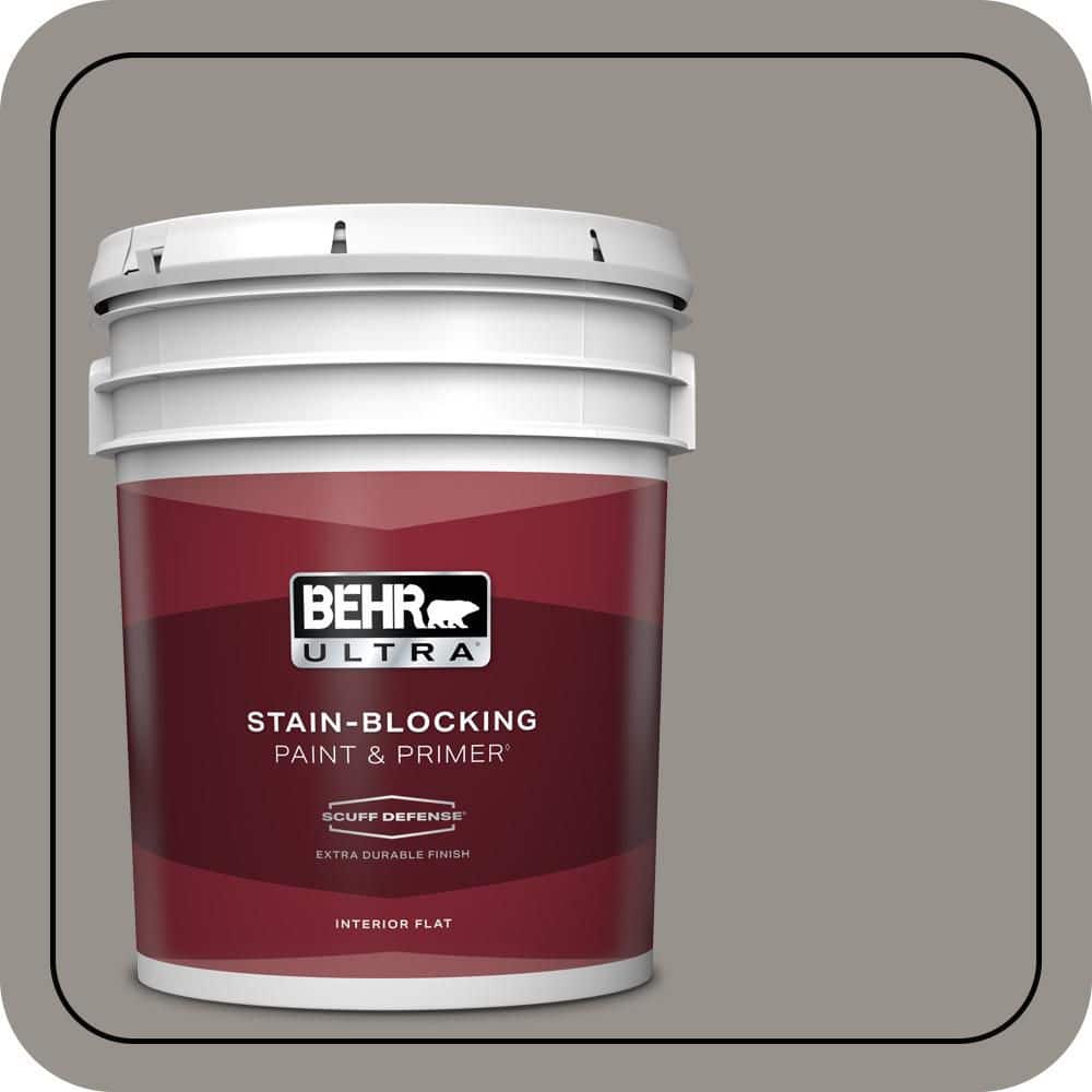BEHR ULTRA 5 gal. #PPU18-16 Elephant Skin Extra Durable Flat Interior Paint & Primer