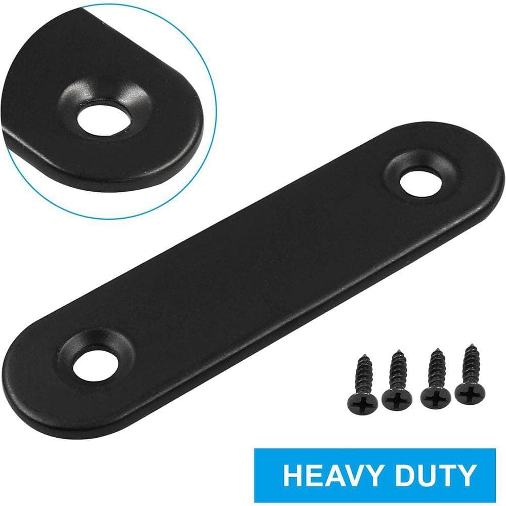 KIWDZFU 2x2-Inch Stainless Steel Flat Mending Plate with Screws for Cabinet Furniture Joining Black 12-Pack (3)