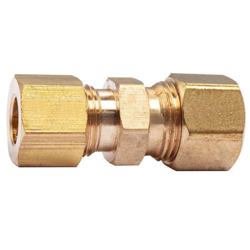 LTWFITTING 3/8 in. O.D. 5/16 in. O.D. Brass Compression Reducing Coupling Fitting