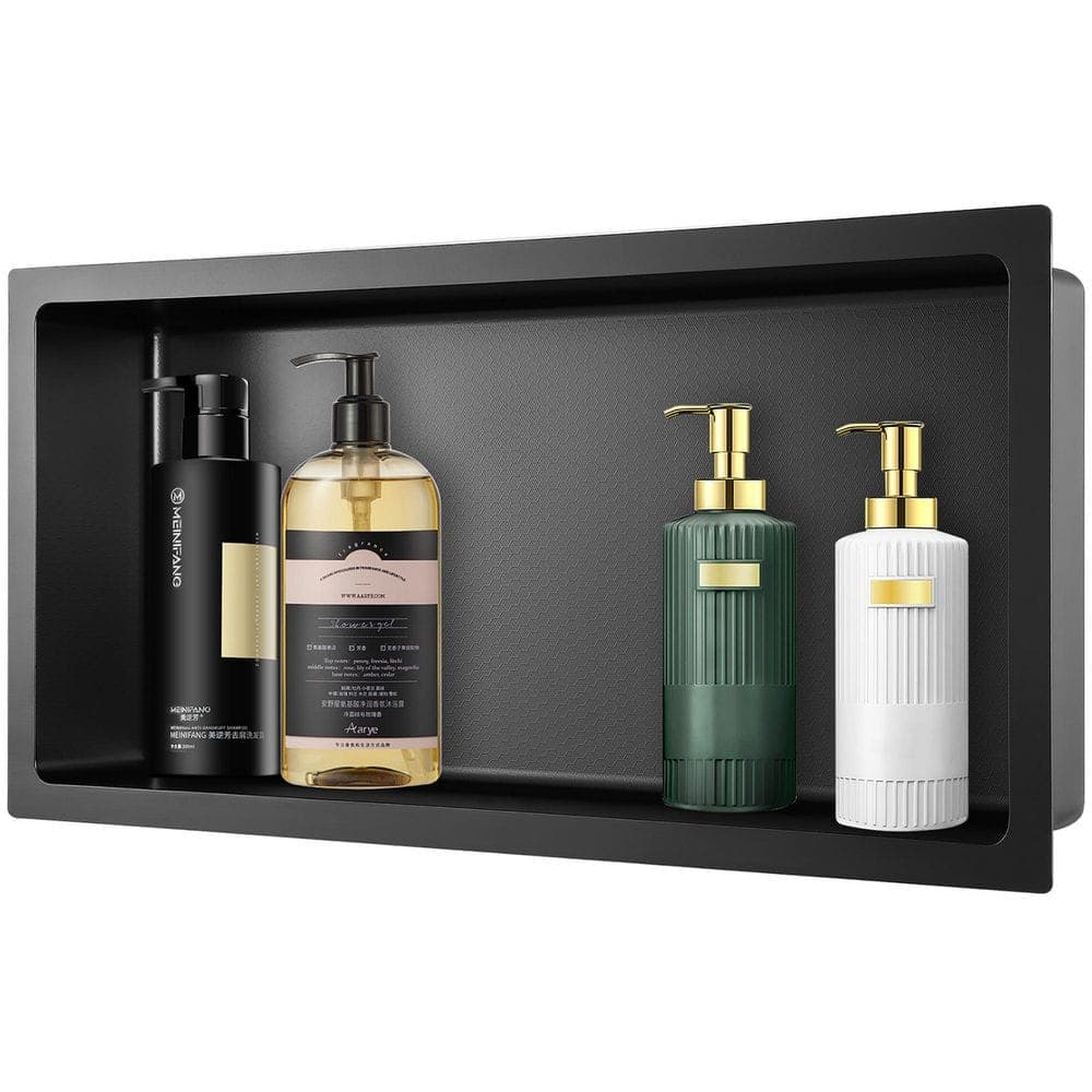 Golden Vantage HEX 24 in. W x 12 in. H x 4 in. D Black Shower Niche Set of 1-Piece in Stainless Steel