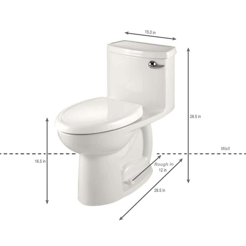 American Standard Compact Cadet 3 FloWise 1-Piece 1.28 GPF Single Flush Elongated Toilet in White with Right Hand Trip Lever (3)