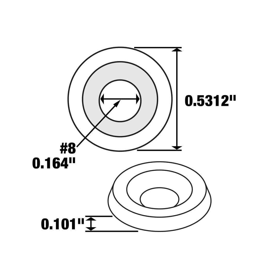 Everbilt #8 Nickel Plated Finishing Washer (100 per Pack) (3)