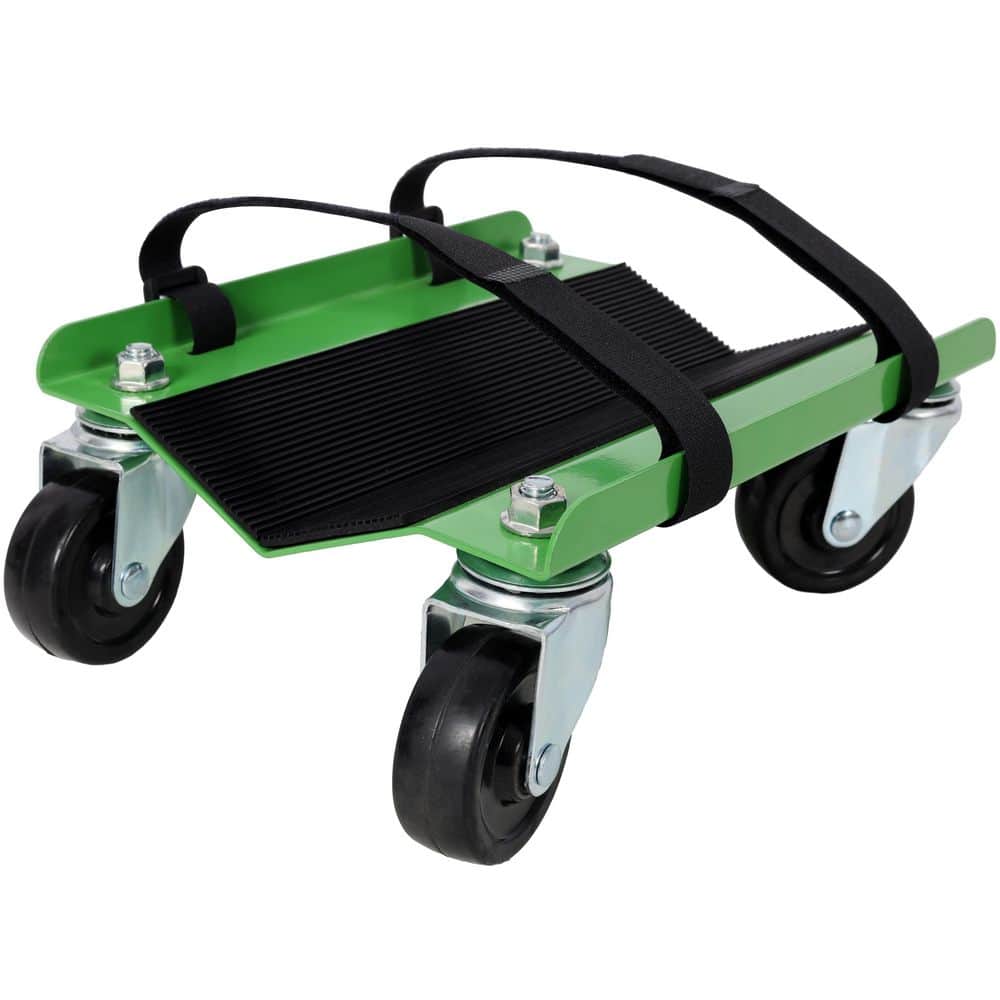 Amucolo 1500 lbs. Capacity Green Heavy Duty Snowmobile Dolly with 2.5 in. Swivel Casters