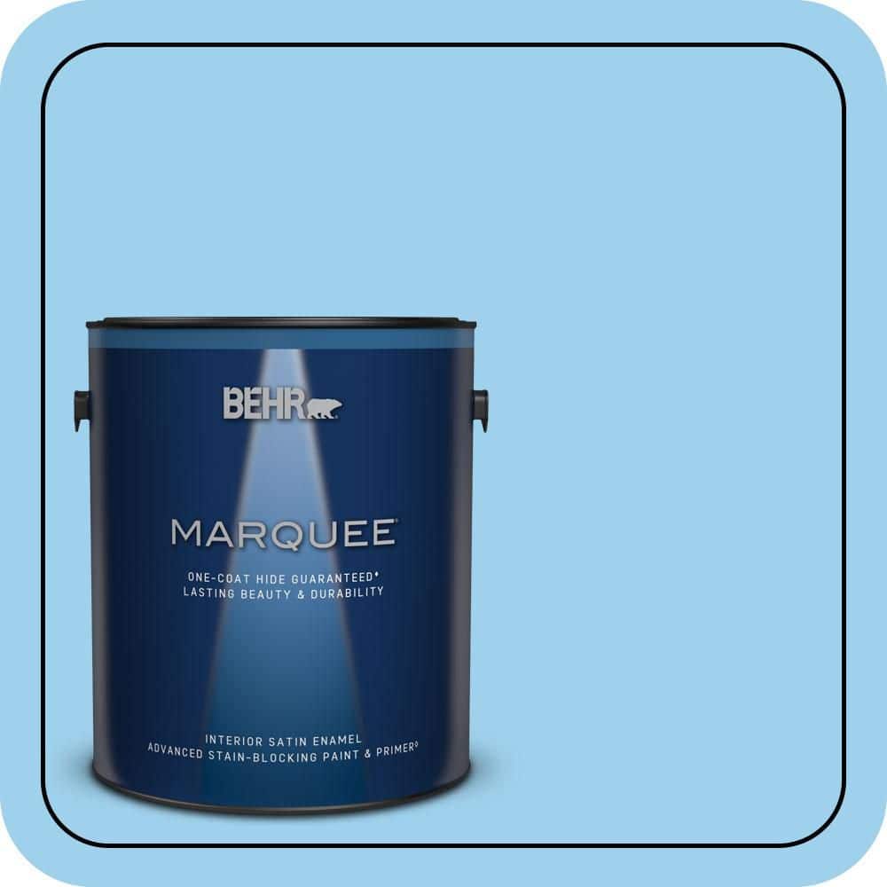 BEHR MARQUEE 1 gal. #P500-3 Spa Blue Satin Enamel Interior Paint & Primer (1)