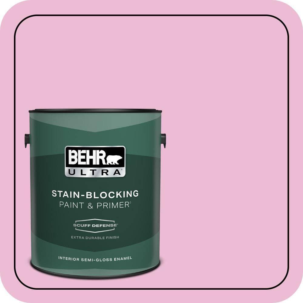 BEHR ULTRA 1 gal. #690A-3 Sweet Taffy Extra Durable Semi-Gloss Enamel Interior Paint & Primer