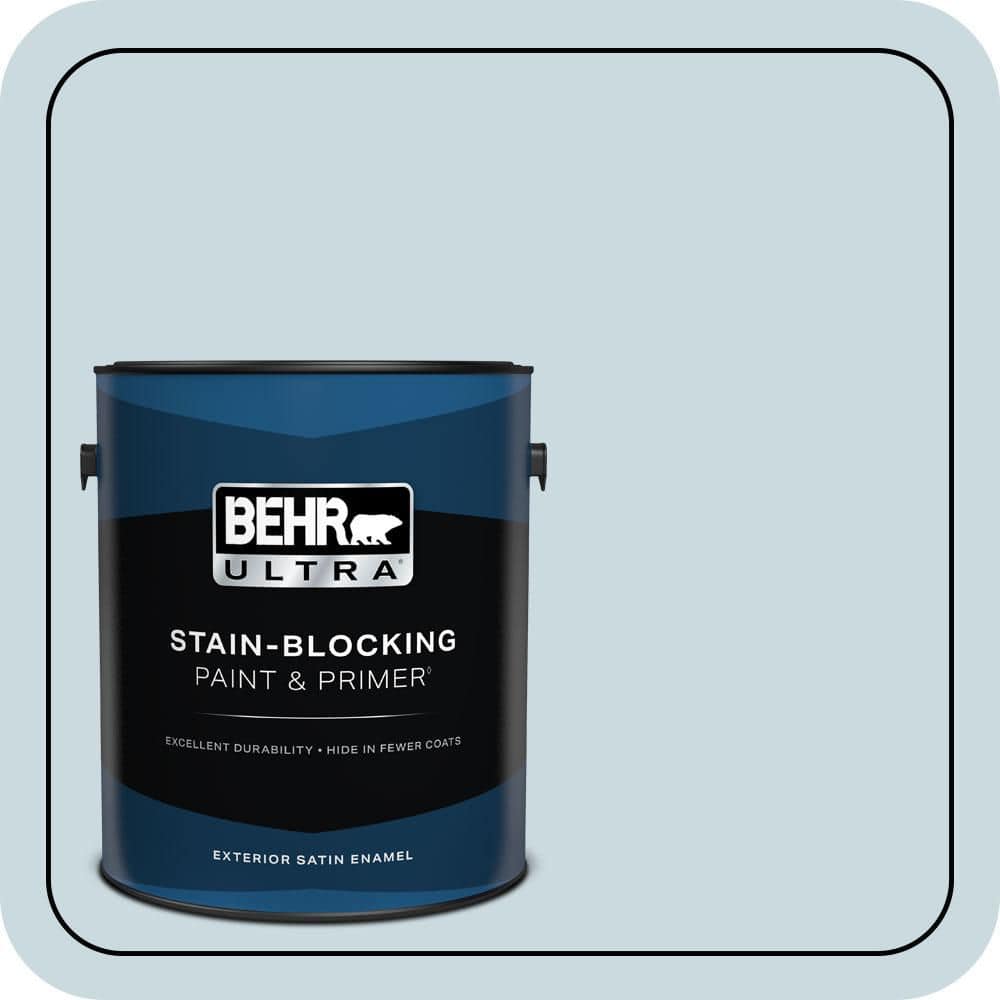 BEHR ULTRA 1 gal. #MQ3-53 Sky Light View Satin Enamel Exterior Paint & Primer