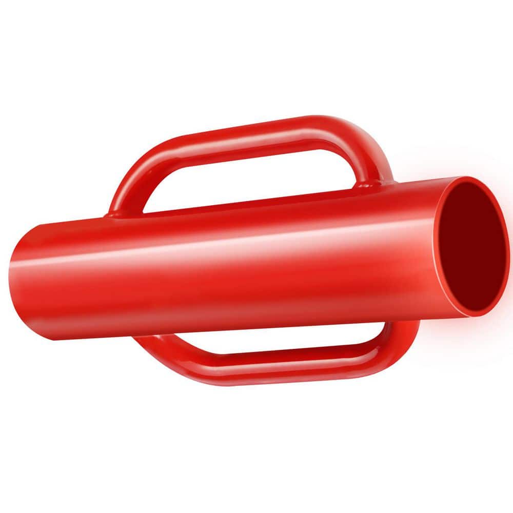 SKYSHALO Fence Post Driver with Handles, 14lb. Carbon Steel Hand Post Rammer, 2. 7in. Inner Diameter Post Pole Pounder, Red (1)