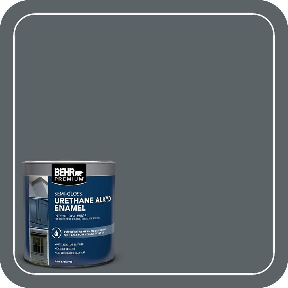 BEHR PREMIUM 1 qt. Home Decorators Collection #HDC-AC-25 Blue Metal Semi-Gloss Enamel Urethane Alkyd Interior/Exterior Paint (1)