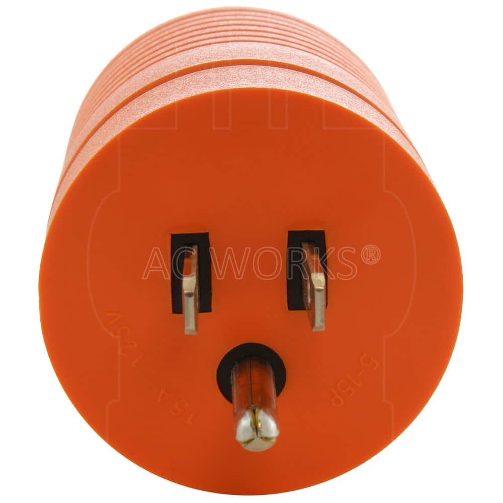 AC WORKS Locking Adapter Household 15 Amp 5-15P Plug to Locking 15 Amp L5-15R Female Connector (3)