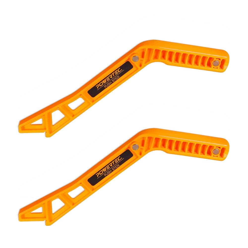 ‎POWERTEC 11.5 in. Magnetic Push Stick Embedded Magnets in Ergonomic Handle Space Efficient Storage Wood Working Tools (2-Pack)
