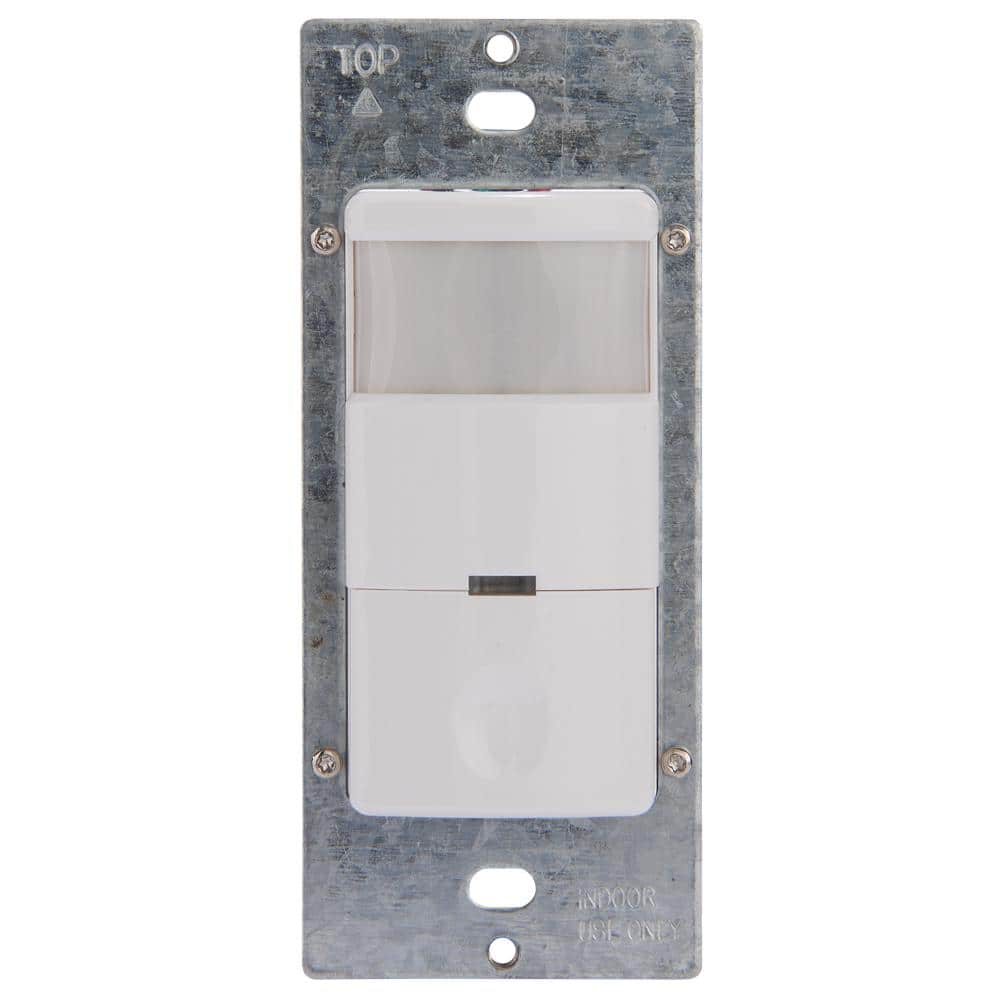 Intermatic IOS Series 800-Watt Self-Adaptive In-Wall PIR Sensor Switch Decorator 180-Degree Coverage Pattern, White (2)