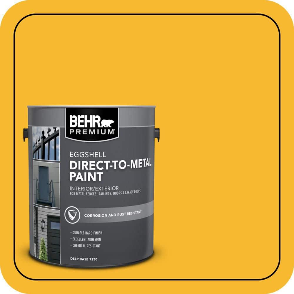BEHR PREMIUM 1 gal. #HDC-MD-02A Yellow Groove Eggshell Direct to Metal Interior/Exterior Paint